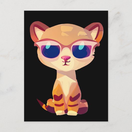 Carte Postale Bébé mignon Cheetah avec lunettes de soleil (Devant)
