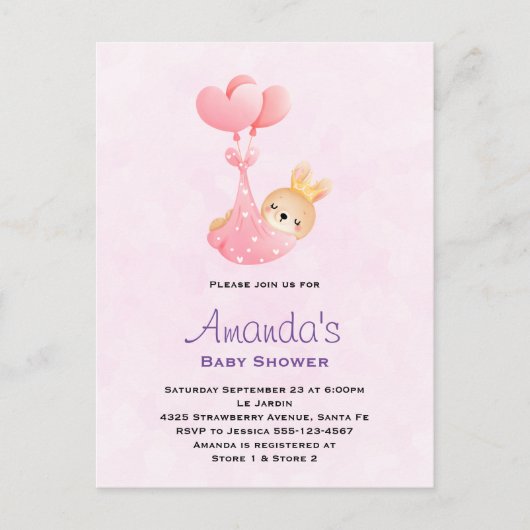 Carte Postale Bébé mignon dans un Baby shower de couverture de c (Devant)