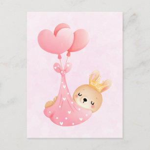 Carte Postale Bébé mignon dans une couverture de coeur