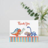 Carte Postale Bébé mignon Dinosaur Motif Merci personnalisé (Debout devant)