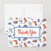 Carte Postale Bébé mignon Dinosaur Motif Merci personnalisé (Devant / Derrière)