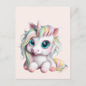 Carte Postale Bébé mignon et adorable licorne (Devant)