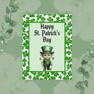 Carte Postale Bébé mignon Leprechaun St. Patrick's Day