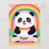 Carte Postale Bébé mignon Panda arc-en-ciel (Devant)