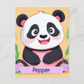Carte Postale Bébé mignon Panda Nom personnalisé (Devant)