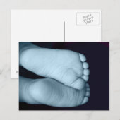 Carte Postale Bébé mignon Pieds Bébé bleu (Devant / Derrière)