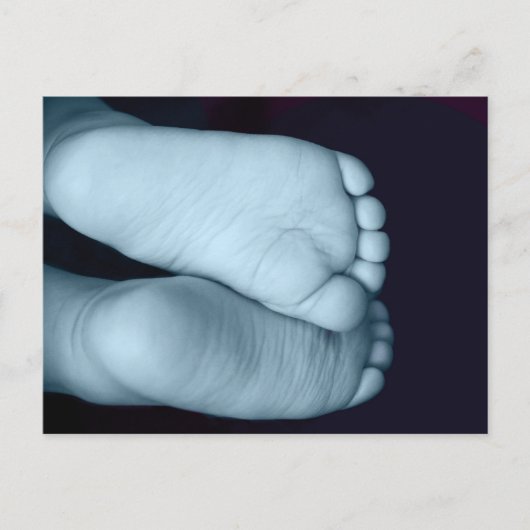 Carte Postale Bébé mignon Pieds Bébé bleu (Devant)