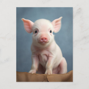 Carte Postale Bébé mignon porc - Animaux de ferme amusants
