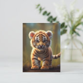 Carte Postale Bébé mignon tigre (Debout devant)