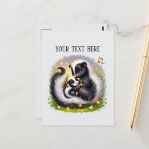 Carte Postale Bébé mouffette maman mignonne ajouter du texte