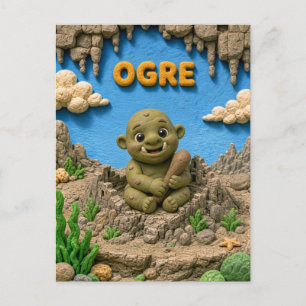 Carte Postale Bébé ogre mignon, mythique