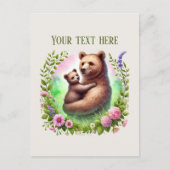 Carte Postale Bébé ours Maman adorable ajouter du texte (Devant)