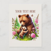 Carte Postale Bébé ours Maman adorable ajouter du texte  (Devant)