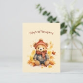 Carte Postale Bébé Ours Premier Thanksgiving Salutation (Debout devant)