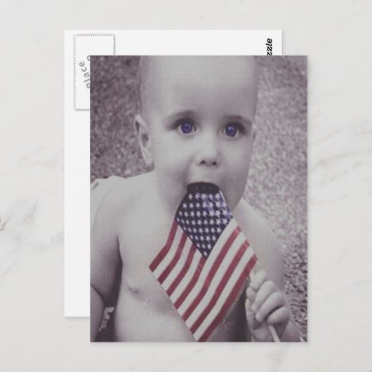Carte Postale Bébé Patriote (Devant / Derrière)