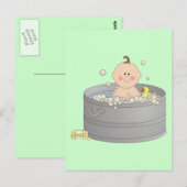 Carte Postale Bébé pendant le bain (Devant / Derrière)