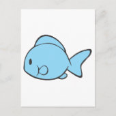 Carte Postale Bébé poisson bleu nage (Devant)