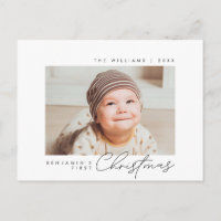 Bébé premier Noël, Faire-part avec photo