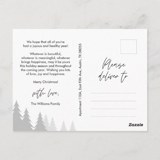 Carte Postale Bébé premier Noël, Faire-part avec photo (Dos)