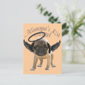 Carte Postale Bébé Pug Ange (Debout devant)