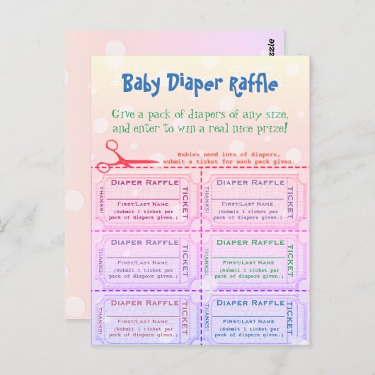Carte Postale Bébé Refroidisseur Billets Rainbow (Devant / Derrière)