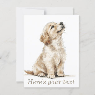 Carte Postale Bébé Retriever doré beige personnalisé
