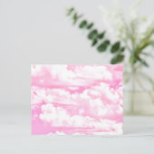 Carte Postale Bébé Rose Joyeux Nuages Décor (Debout devant)