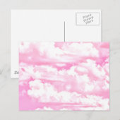 Carte Postale Bébé Rose Joyeux Nuages Décor (Devant / Derrière)