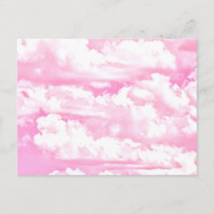 Carte Postale Bébé Rose Joyeux Nuages Décor