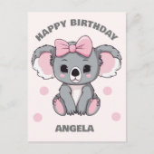 Carte Postale Bébé rose Koala Ours (Devant)