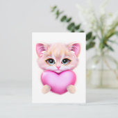Carte Postale Bébé rose mignon Kitten (Debout devant)