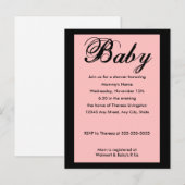 Carte Postale Bébé Script Baby shower Invitation rose (Devant / Derrière)
