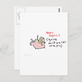 Carte Postale Bébé singe (à dos de porc) (Devant / Derrière)