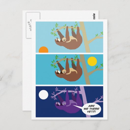 Carte Postale Bébé Sloth (Devant / Derrière)