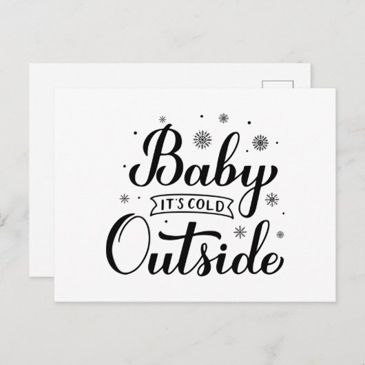 Carte Postale Bébé Son Froid Dehors (Devant / Derrière)