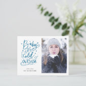 Carte Postale Bébé son froid dehors photo manuscrite Script (Debout devant)