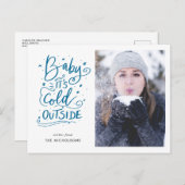 Carte Postale Bébé son froid dehors photo manuscrite Script (Devant / Derrière)