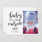 Carte Postale Bébé son froid dehors photo manuscrite Script (Devant / Derrière)