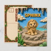 Carte Postale Bébé Sphinx Mignon, Mythique (Devant / Derrière)