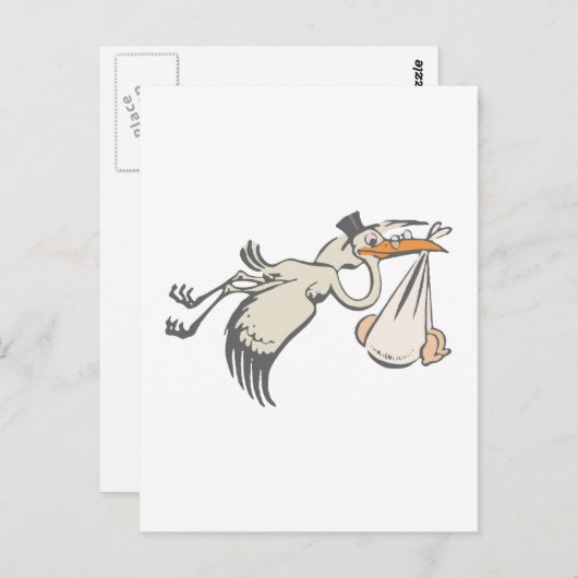 Carte Postale Bébé Storch Klapperstorch cigogne (Devant / Derrière)