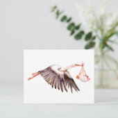 Carte Postale Bébé sur la cigogne (Debout devant)