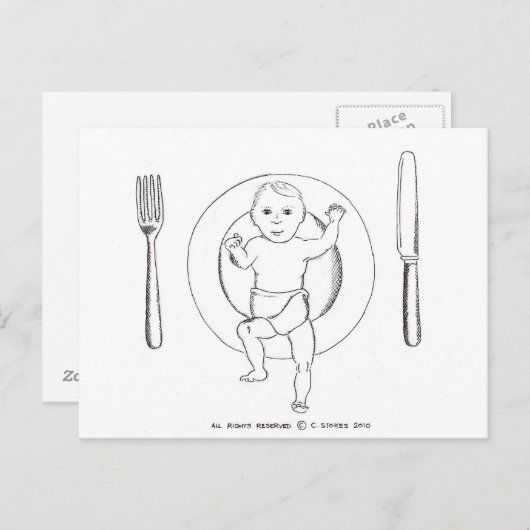 Carte Postale Bébé sur plaque (Devant / Derrière)