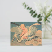 Carte Postale Bébé sur une cigogne (Debout devant)