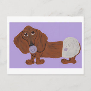 Carte Postale Bébé teckel