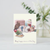 Carte Postale Bébé Teddy Bear Book Ball (Debout devant)