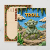 Carte Postale Bébé Troll Mignon, Mythique (Devant / Derrière)