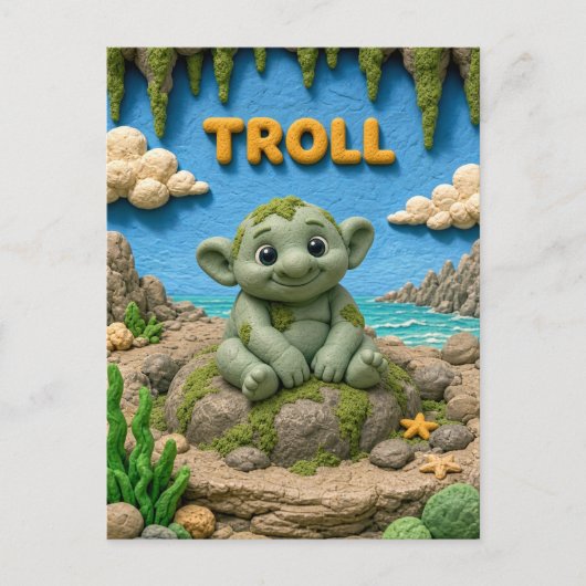 Carte Postale Bébé Troll Mignon, Mythique (Devant)