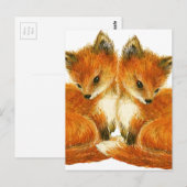 Carte Postale Bébé Twin Foxes (Devant / Derrière)