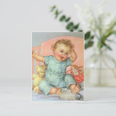 Carte Postale Bébé vintage et jouets (Debout devant)