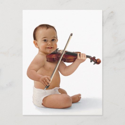 Carte Postale Bébé violon (Devant)